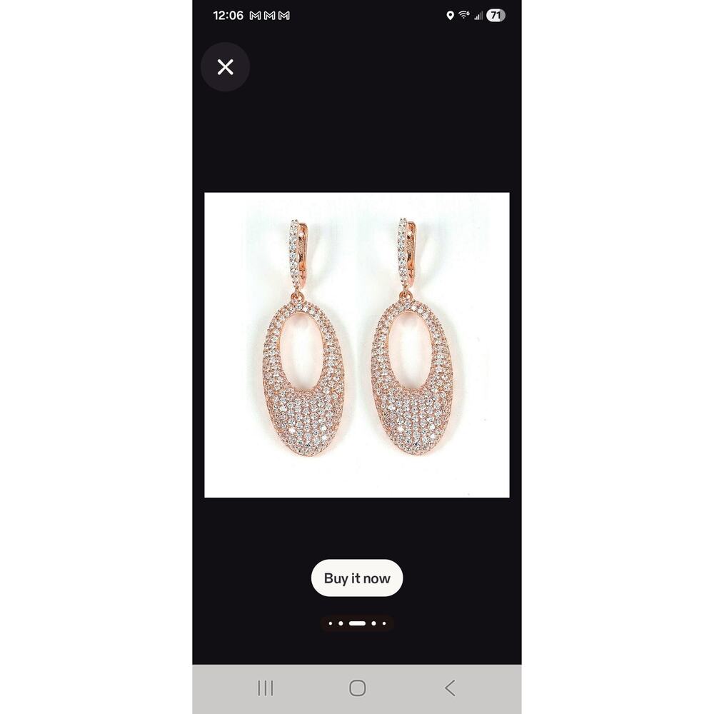 Rose gold plated .925 silver dignity star stones dangle earrings